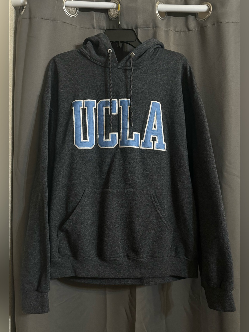 Women's Sweatshirt - Gray with Light Blue Lettering